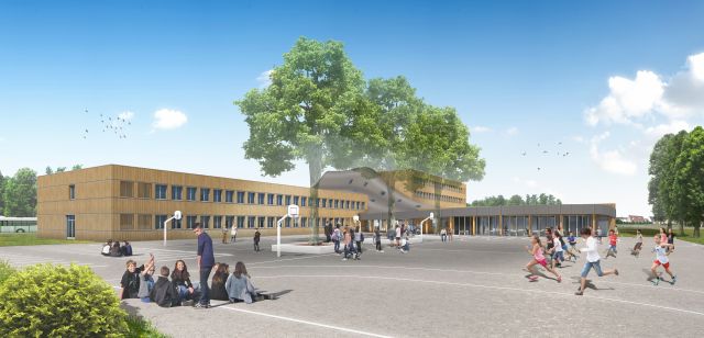 Une ondulation en Bois pour le collège Boris Vian à MARCK