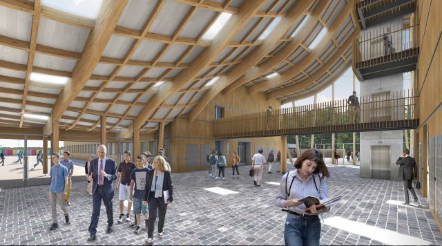 Une ondulation en Bois pour le collège Boris Vian à MARCK