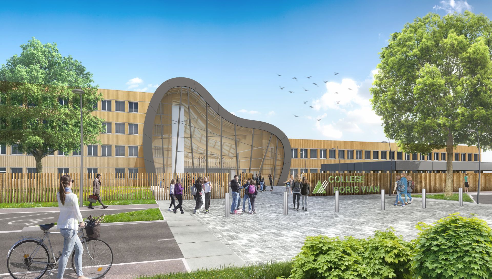 IODA Architectes - Une ondulation en Bois pour le collège Boris Vian à MARCK